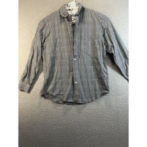 Roundtree &‎ Yorke Dress Shirt Plaid Cotton Size Large Mens